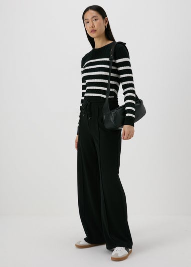 Black Stripe Cable Knit Jumper