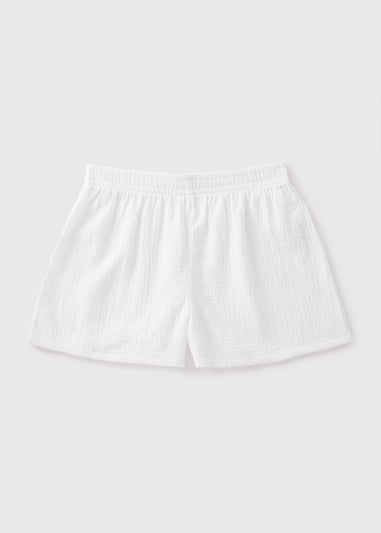 White Double Cloth Shorts