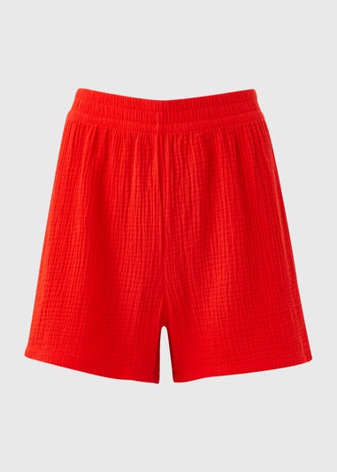 Red Double Cloth Shorts