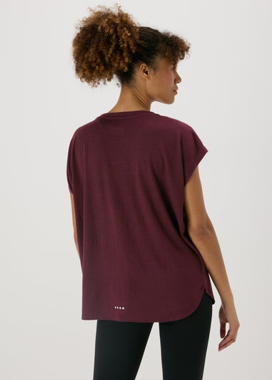 Souluxe Burgundy V Neck T-Shirt