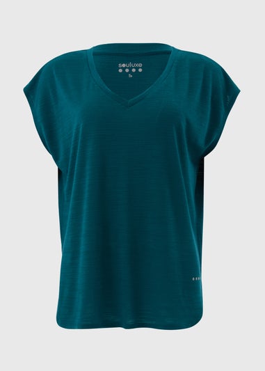 Souluxe Teal V Neck T-Shirt