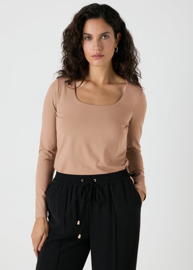 Et Vous Camel Square Neck Top