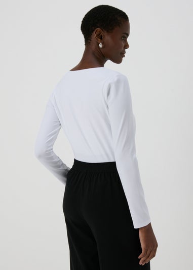 Et Vous White Square Neck Top