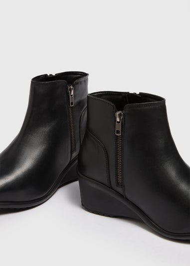 Black Wedge Ankle Boot