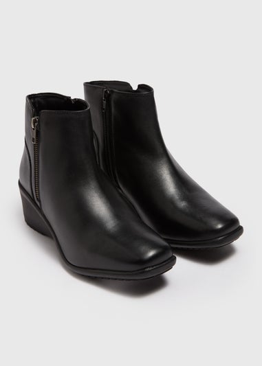 Black Wedge Ankle Boot