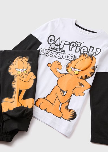 Garfield Kids Black Pyjama Top & Bottom Set (4-12yrs)