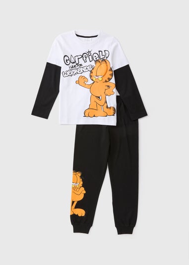 Garfield Kids Black Pyjama Top & Bottom Set (4-12yrs)