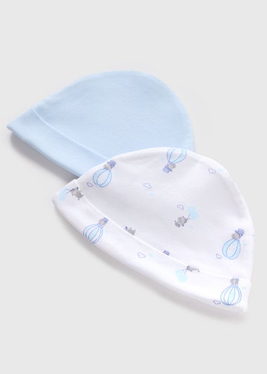 2 Pack Blue Balloon Baby Hats (Newborn-6mths)