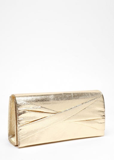 Quiz Gold Foil Twist Clutch Bag