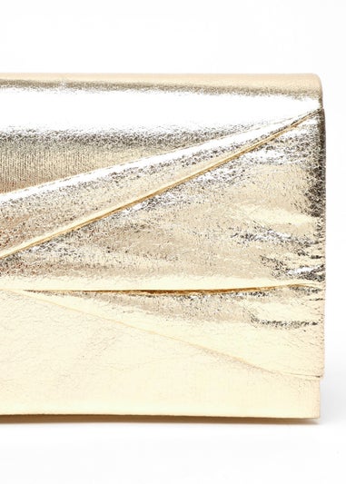 Quiz Gold Foil Twist Clutch Bag