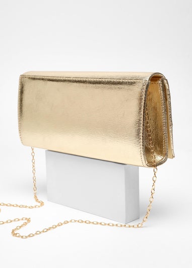 Quiz Gold Foil Twist Clutch Bag