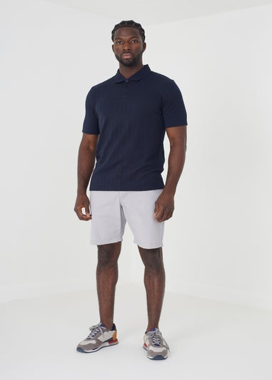 Brave Soul Navy Karo Short Sleeve Polo Shirt