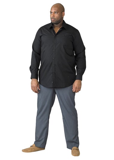 Duke Black Corbin Kingsize Long Sleeve Classic Regular Shirt