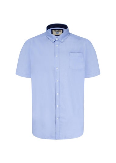 Duke Sky Blue James Oxford Kingsize Short-Sleeved Shirt