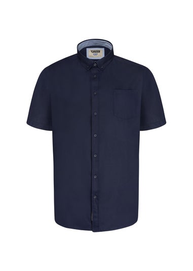 Duke Navy James Oxford Kingsize Short-Sleeved Shirt