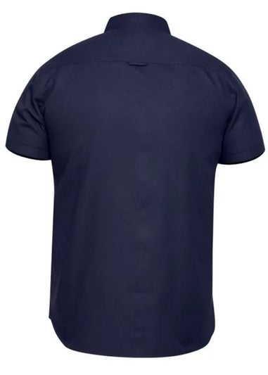 Duke Navy James Oxford Kingsize Short-Sleeved Shirt