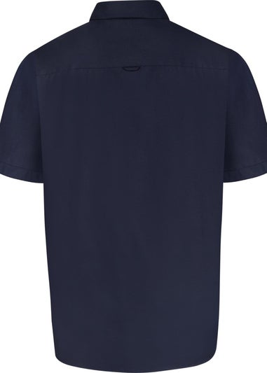 Duke Navy James Oxford Kingsize Short-Sleeved Shirt