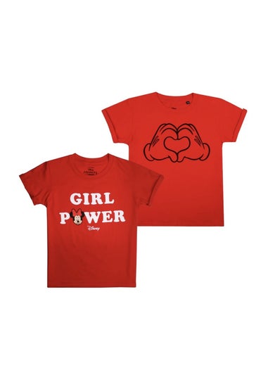 Disney Girls Red Minnie Mouse T-Shirt (Pack of 2) (7-12yrs)