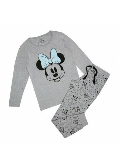 Disney Black/Grey Minnie Mouse Smile Long Pyjama Set