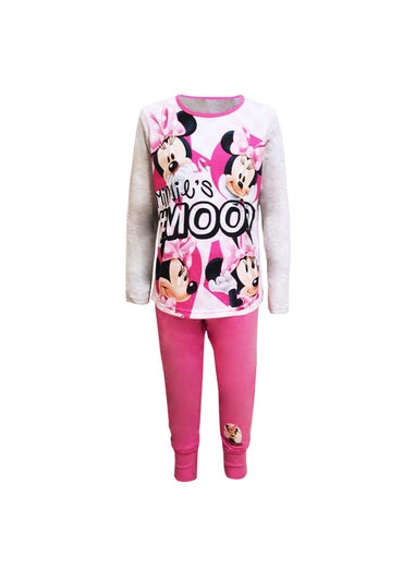Disney Girls Grey/Pink Mickey & Friends Mood Top And Bottoms Pyjama Set (4-10yrs)