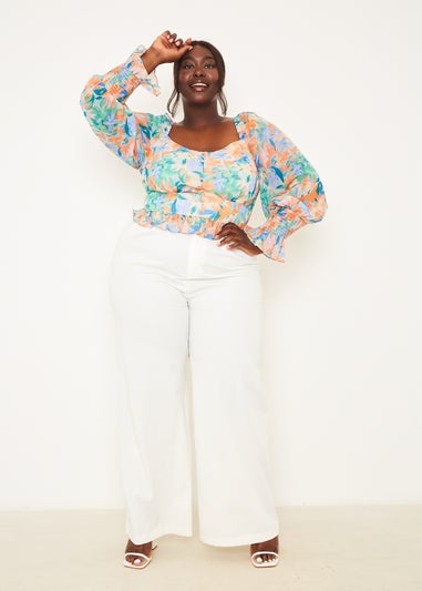 In The Style Multicolour Floral Milkmaid Top