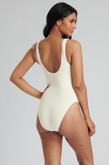 Cream South Beach Textured Swimsuit