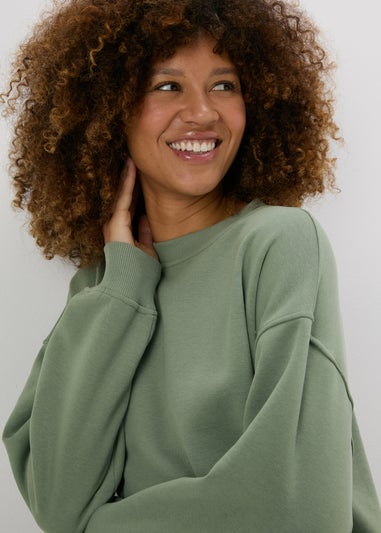 Khaki Longline Sweatshirt