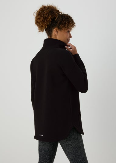 Souluxe Black Scuba Half Zip Top