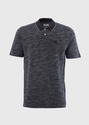 Black Space Dye Polo Shirt