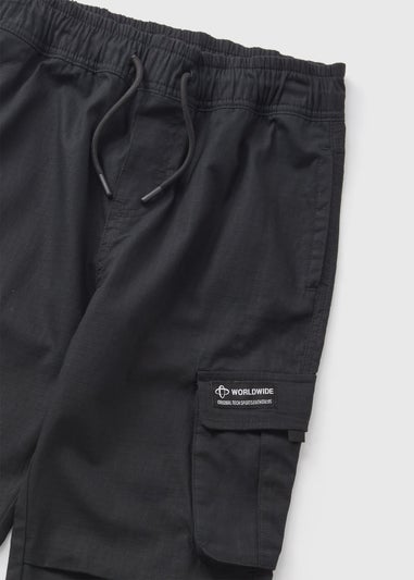 Boys Black Sports Cargos (7-15yrs)