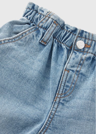 Girls Blue Paper Bag Wide Leg Jeans (1-7yrs)