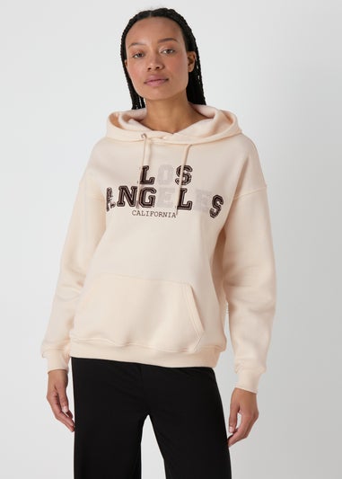 Cream Sequin LA Hoodie