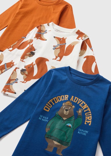 Boys 3 Pack Outdoor Adventure T-Shirts (1-7yrs)