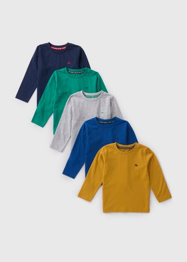 Boys 5 Pack Multicolour T-Shirts (1-7Yrs)