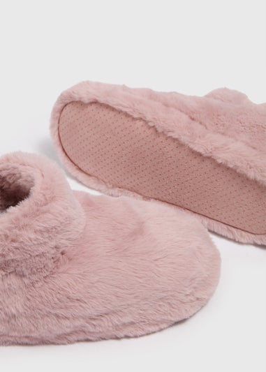 Pink Fur Boot Slippers