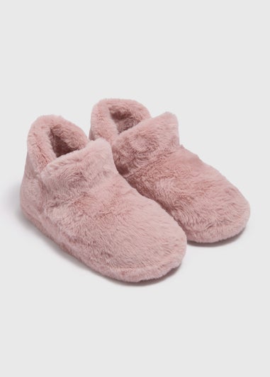 Pink Fur Boot Slippers