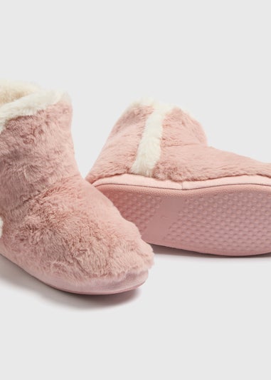 Pink Fur Slipper Boots