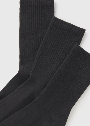 3 Pack Black Sports Crew Socks