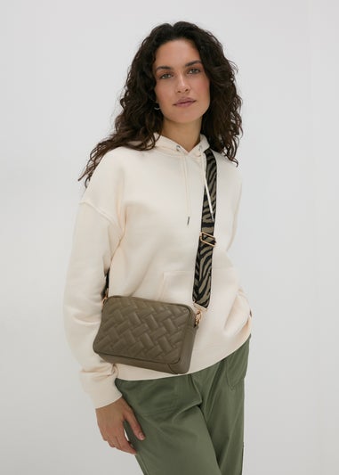 Khaki Textured Camera Bag