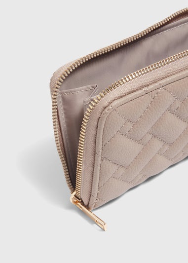 Taupe Quilted Purse