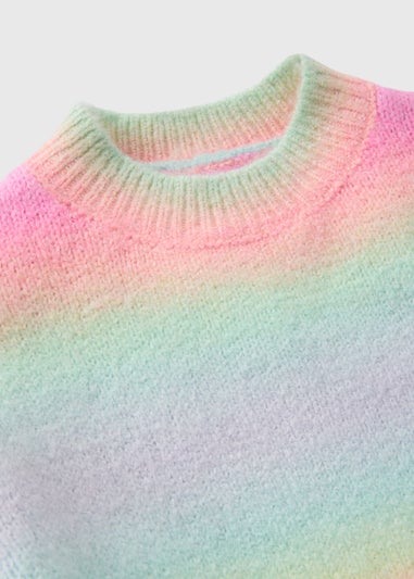 Girls Multicoloured Rainbow Knitted Jumper (1-7yrs)