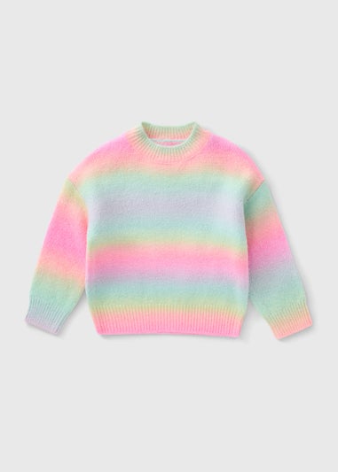 Girls Multicoloured Rainbow Knitted Jumper (1-7yrs)