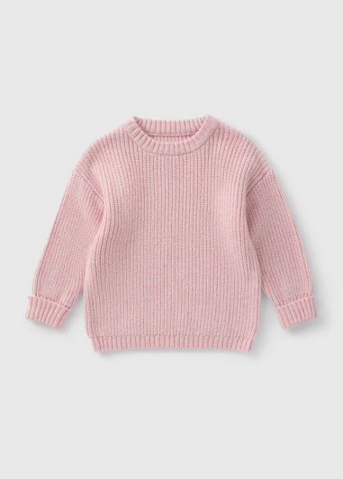 Girls Pink Knitted Jumper (1-7yrs)