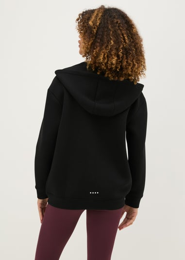 Souluxe Black Scuba Hooded Zip Jacket