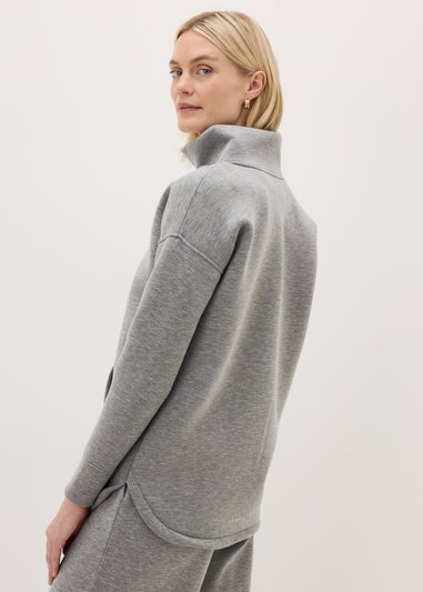 Souluxe Grey Scuba Half Zip Sweatshirt