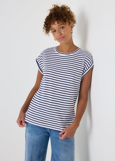 Navy Stripe Crew Neck T-Shirt