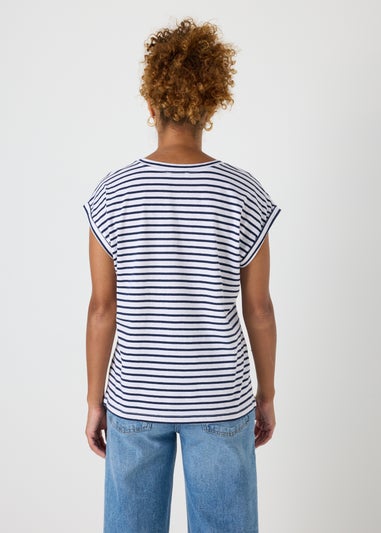 Navy Stripe Crew Neck T-Shirt