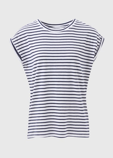 Navy Stripe Crew Neck T-Shirt