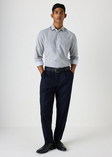 Taylor & Wright Navy Front Pleat Trousers