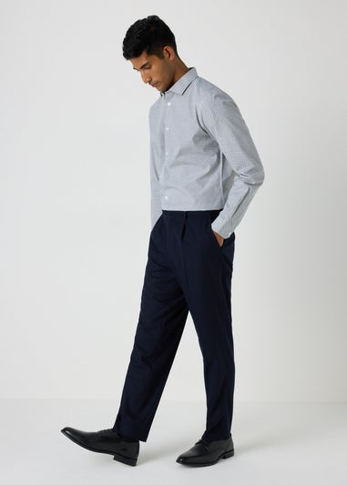 Taylor & Wright Navy Front Pleat Trousers